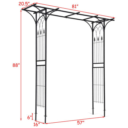 Dreamade Metal Garden Arch, Wedding Arbor for Ceremony, Pergola Arbor Garden Trellis for Various Climbing Plant