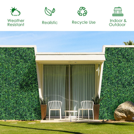Dreamade 12PCS 20x20inch Artificial Boxwood Panels