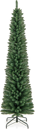 Dreamade 5ft / 6ft / 7ft / 8ft Artificial Skinny Xmas Tree with Quick Shape Technology