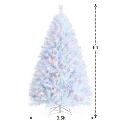 Dreamade Artificial Christmas Tree, Hinged Unlit Full Xmas Pine Tree, Quick Set-Up, for Indoor Home Office Holiday Decoration - DreamadeUS