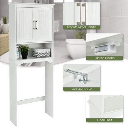Dreamade Over The Toilet Bathroom Space Saver Free Standing Toilet Rack with Adjustable Inner Shelf