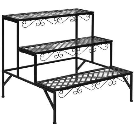 3 Tiers Metal Plant Stand, Ladder Plant Display Rack - Dreamade