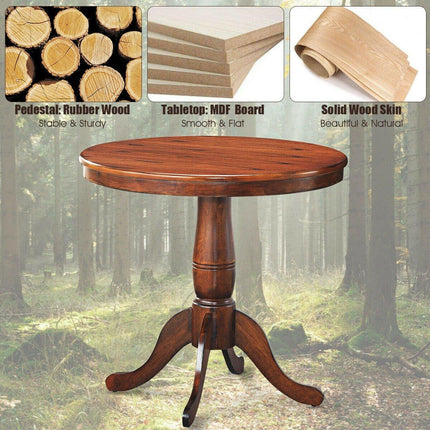 Table 30" Wooden Round Pub Pedestal Side Table (30 Inch) - Dreamadeus