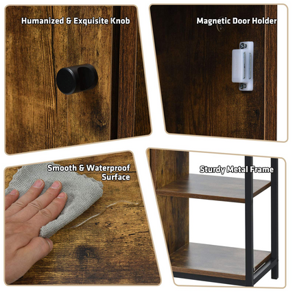 Dreamade Storage Cabinet, Industrial Pantry Cupboard