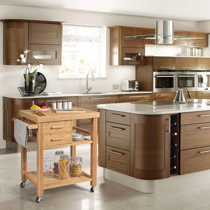 Dreamade Kitchen Island, Bamboo Island Cart, Natural