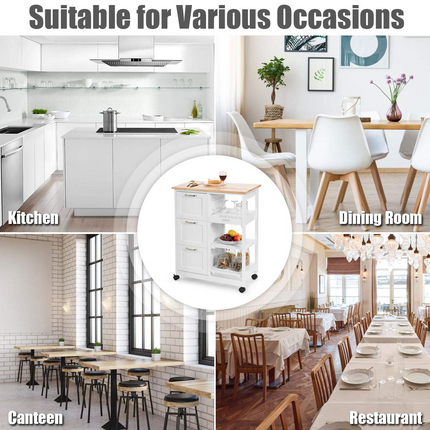 Dreamade Kitchen Island Cart, Home Bar Serving Cart