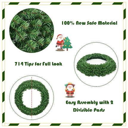 48" Pre-lit Cordless Artificial Christmas Wreath - DreamadeUS
