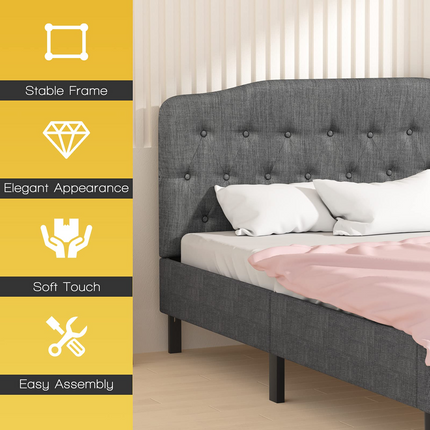 Dreamade Upholstered Headboard, Button Tufted Headboard, Queen Size