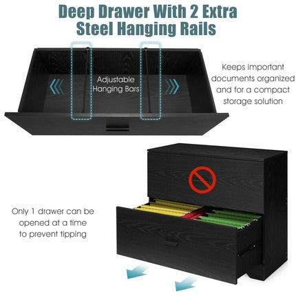 Dreamade 2-Drawer Lateral File Cabinet Printer Stand