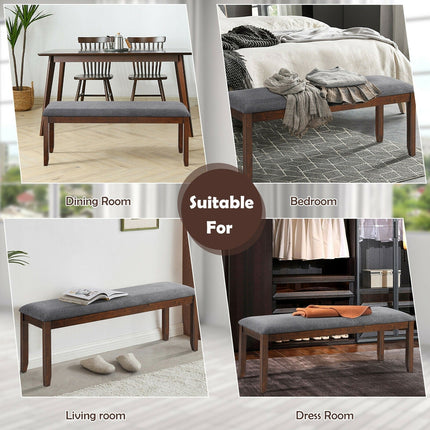 Dreamade Dining Room Bench, Wood Kitchen Table Bench with Upholstered, 47.5 x 15.5 x 19.5 Inches Ottoman Bench