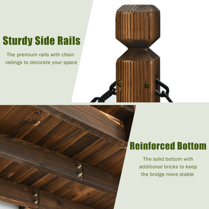 Dreamade 5 ft Wooden Garden Bridge