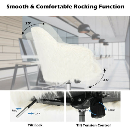 Fluffy Faux Fur Vanity Chair - Dreamade
