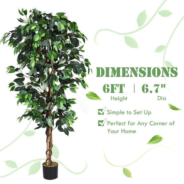 4/5.5/6FT FICUS Silk Leaf Artificial Tree - DreamadeUS
