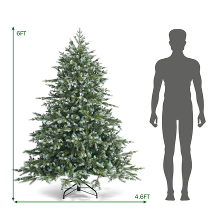 Dreamade Artificial Christmas Tree, Metal Stand, Wintry Indoor Decoration for Holiday Festival - DreamadeUS