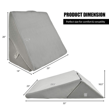Dreamade Bed Wedge Pillow, Adjustable 9&12 Inch