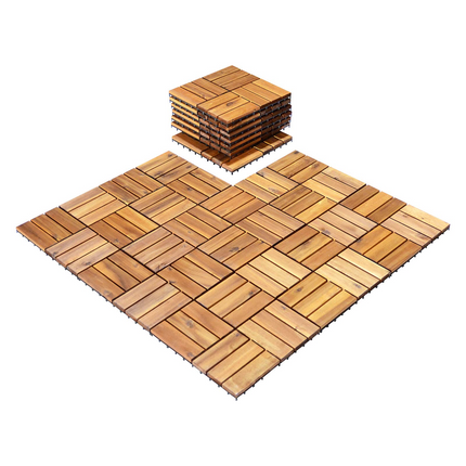 27 PCS Interlocking Patio Deck Tiles - Dreamade