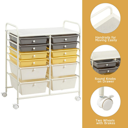 Dreamade 12 Drawer Rolling Storage Cart