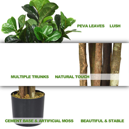 Dreamade Fake Fiddle Leaf Fig Tree Artificial Greenery Plants - DreamadeUS