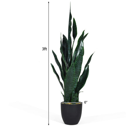 Artificial Snake Plant, 36" Fake Sansevieria - DreamadeUS
