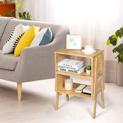 Dreamade Bedroom Stackable End Table (Natural)
