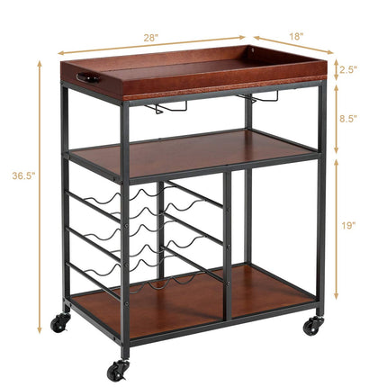 Dreamade 3-Tier Kitchen Island Cart Rolling Trolley