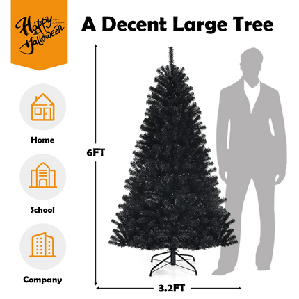 Dreamade Halloween Tree, Hinged Artificial Christmas Tree Metal Stand, Perfect Halloween Decoration for Holiday Festival Parties - DreamadeUS