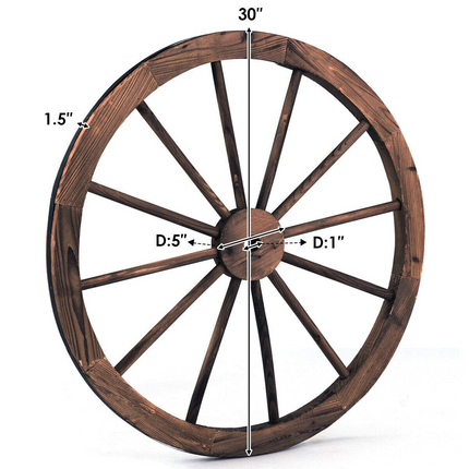 Dreamade 30-Inch Set of Two Decorative Wooden Wheel