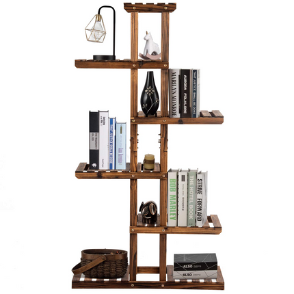 Dreamade Flower Rack Wood Plant Stand 7 Wood Shelves 11 Pots