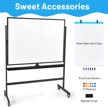 Double-Sided Magnetic Dry Erase Mobile Whiteboard - Dreamade