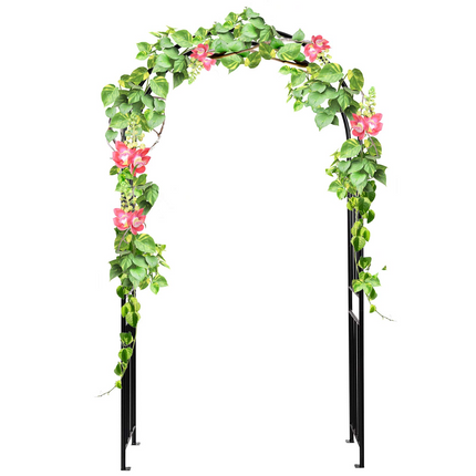 Dreamade 7.2Ft Garden Arch, Outdoor Steel Arbor w/Stakes