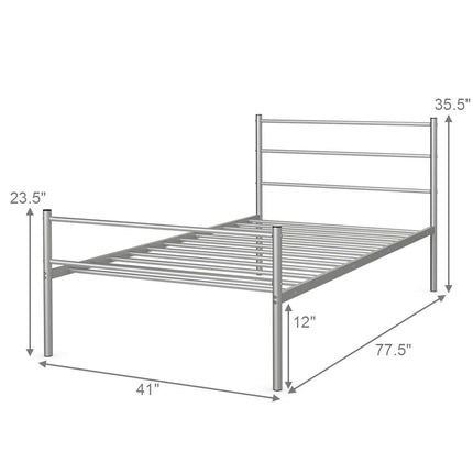 Dreamade Twin Size Platform Bed with Headboard and Footboard