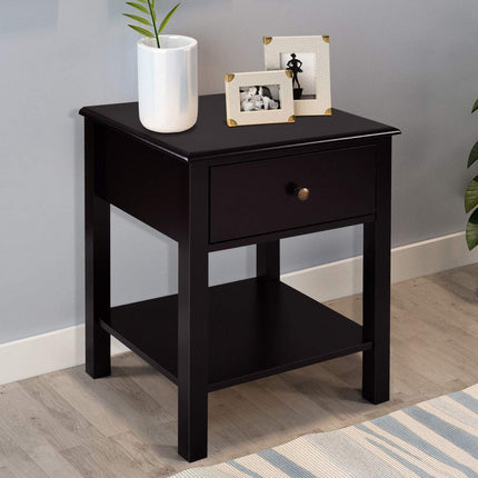 Dreamade Nightstand W/Drawer and Shelf, Stable Frame Storage Cabinet