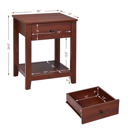 Dreamade Contemporary Accent Espresso Furniture End Table (1)