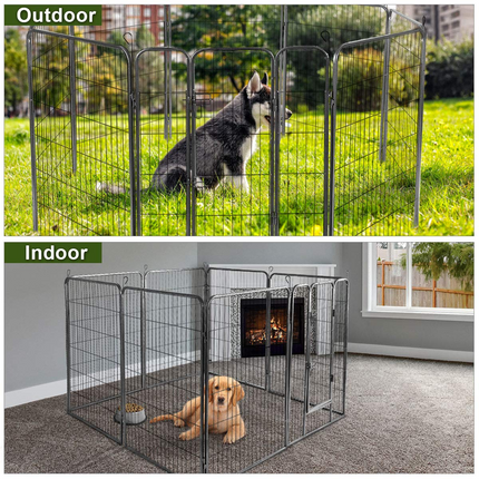 Dreamade 8 Panel Pet Playpen with Door, Foldable Dog Exercise Pen (40")