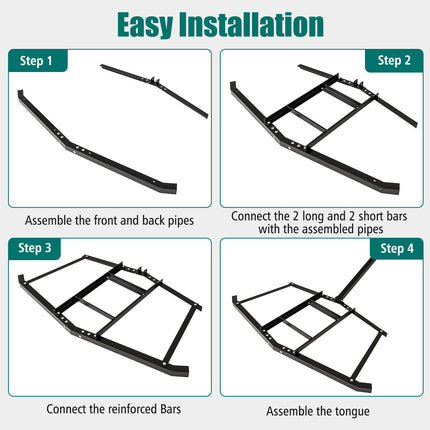 DREAMADE 66" Driveway Drag Harrow, Tow Behind Landscape Harrow