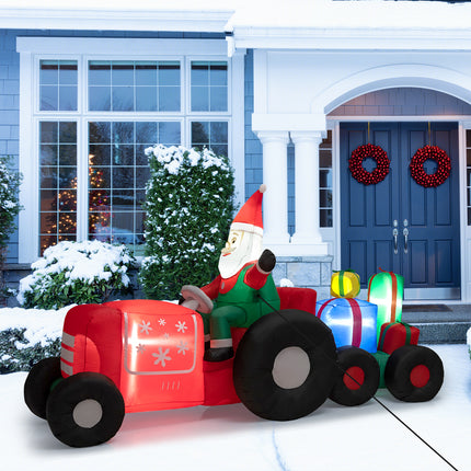 DREAMADE 9 FT Inflatable Christmas Decoration, Santa Claus on Truck w/Gift Boxes