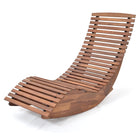 DREAMADE Outdoor Rocking Chair, Wooden Garden Lounger with Acacia Wood Frame