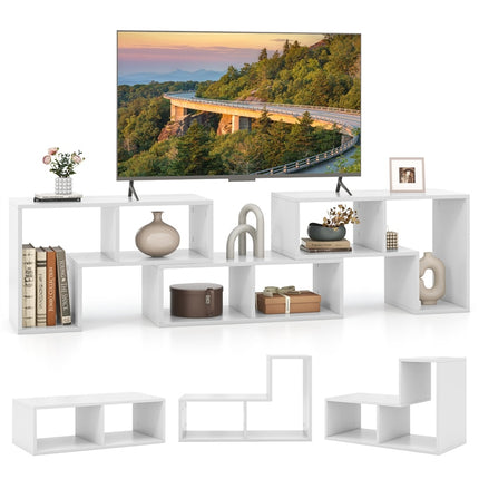 DREAMADE 3 Piece TV Stand, Modular TV Console with Bookshelves, Free Combination w/Storage Cubes for 50 to 65 Inch TV