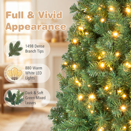 DREAMADE 7 FT Pre-Lit Artificial Christmas Tree, 1188 Hinged Branch Tips