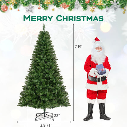 Dreamade Pre-Lit Artificial Christmas Tree with 7 Lighting Modes & Folding Metal Stand