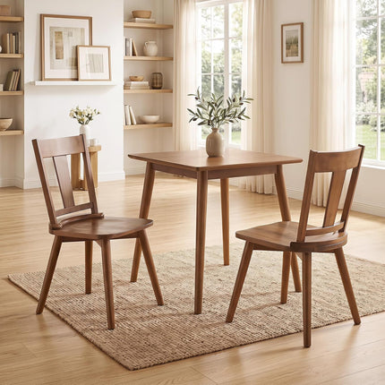 Dreamade Wooden Dining Chairs Set of 2, Solid Wood Kitchen Chairs | Modern Farmhouse Dining Room Chairs w/Hollowed Backrest