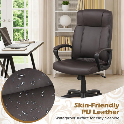 Dreamade Faux Leather Office Chair Computer Desk Chair with Rocking Function
