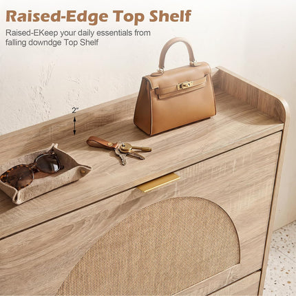 Dreamade Narrow Shoe Storage Cabinet with 2 Flip Drawers