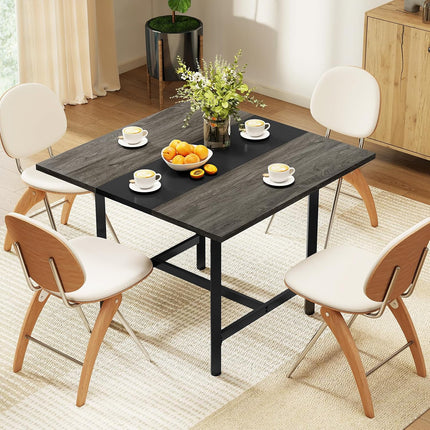 Dreamade 39.5" Square Conference Table, Meeting Table for 4 People | Heavy-Duty Metal Frame