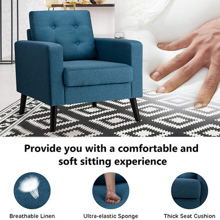 Dreamade Modern Accent Chair, Mid-Century Upholstered Armchair Club Chair - Dreamadeus