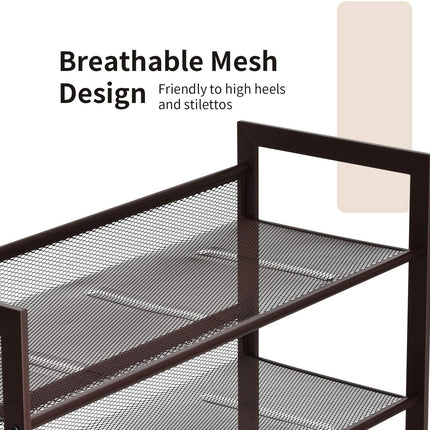 4-Tier Metal Shoe Rack, Shoe Storage Organizer - Dreamadeus