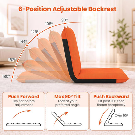 Dreamade Adjustable Mesh Floor Sofa Chair & 6-Position Multiangle Padded Floor Chair