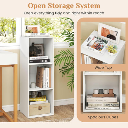 Dreamade 3-Cube Modern Bookcase, Vertical or Horizontal