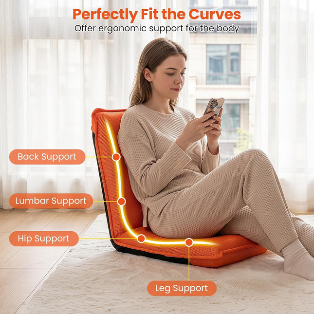 Dreamade Adjustable Mesh Floor Sofa Chair & 6-Position Multiangle Padded Floor Chair