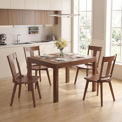 Dreamade Wooden Dining Chairs Set of 2, Solid Wood Kitchen Chairs | Modern Farmhouse Dining Room Chairs w/Hollowed Backrest